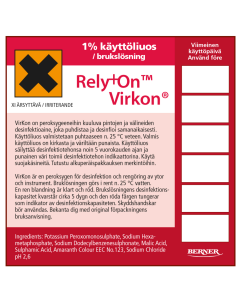 RelyOn Virkon tarra k&auml;ytt&ouml;liuospulloon